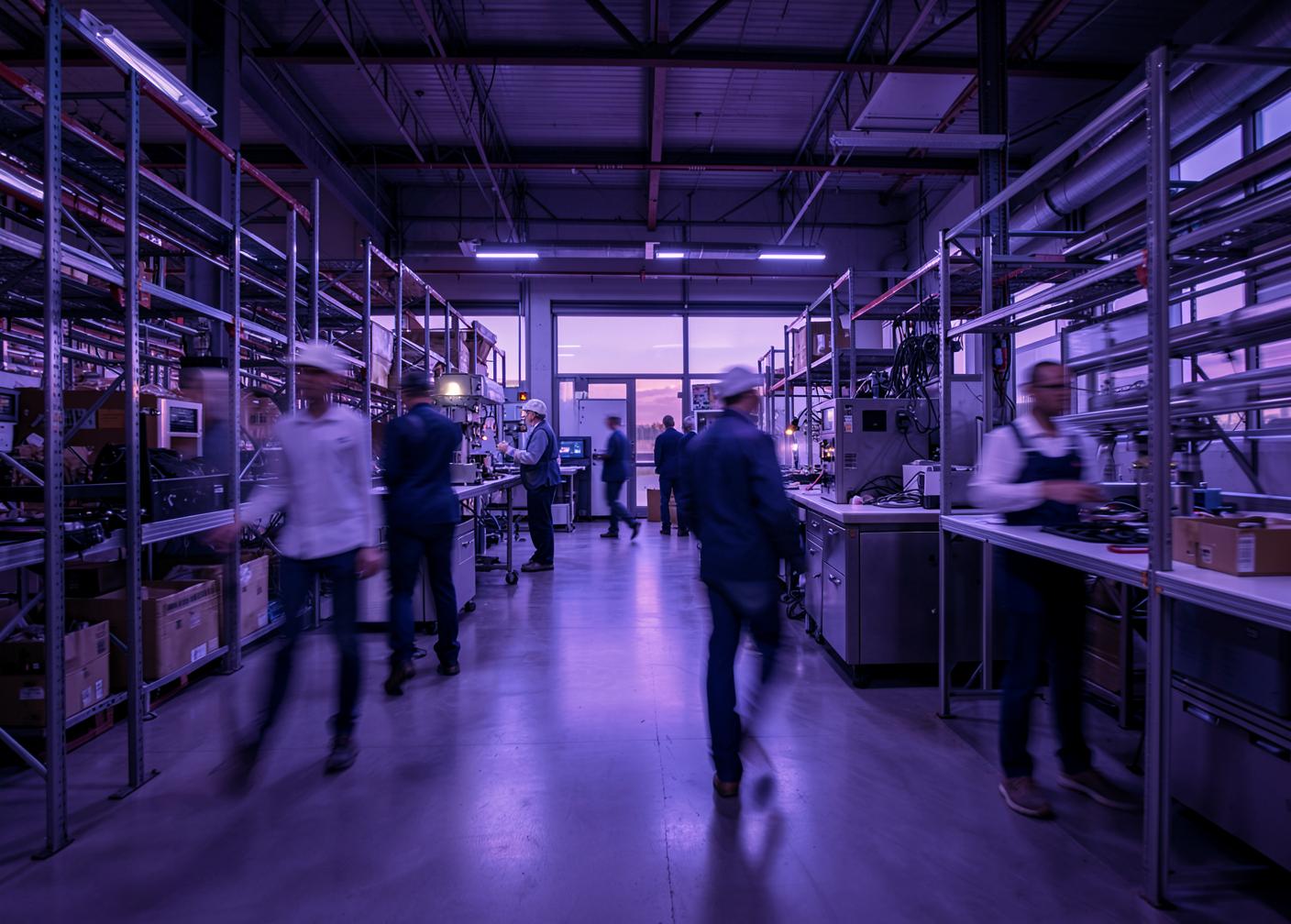 Operational teams working in an industrial environment